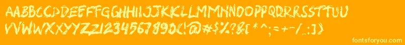 SHIRK Font – Yellow Fonts on Orange Background