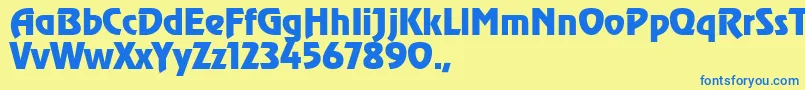 TqfReveal Font – Blue Fonts on Yellow Background
