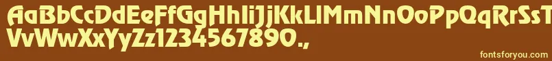 TqfReveal Font – Yellow Fonts on Brown Background