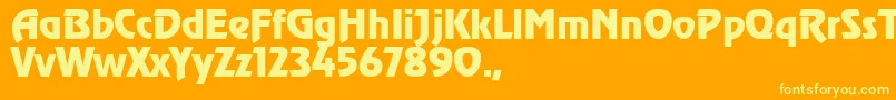 TqfReveal Font – Yellow Fonts on Orange Background