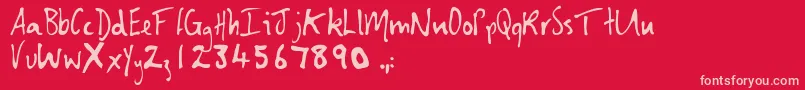 SHIRLEY-Schriftart – Rosa Schriften auf rotem Hintergrund