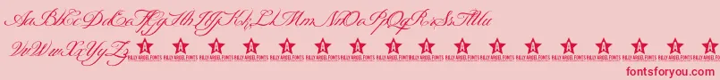Shit Happens trial d  -Schriftart – Rote Schriften auf rosa Hintergrund