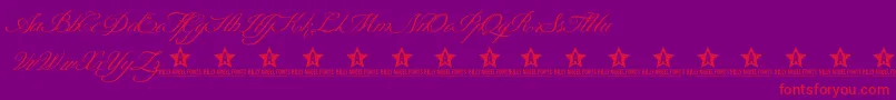 Shit Happens trial d  -fontti – punaiset fontit violetilla taustalla