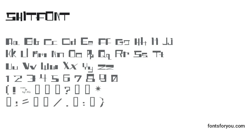 SHITFONT (140752)-fontti – aakkoset, numerot, erikoismerkit