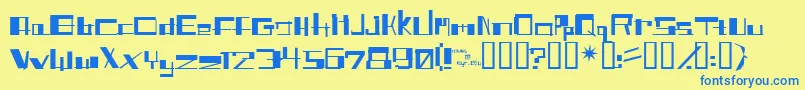 SHITFONT Font – Blue Fonts on Yellow Background