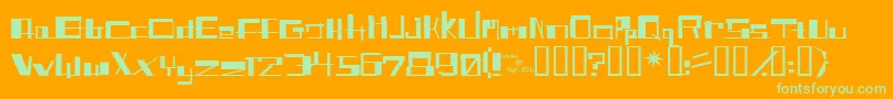 SHITFONT-Schriftart – Grüne Schriften auf orangefarbenem Hintergrund