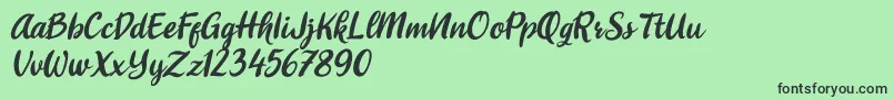 shitoberry ithalic-Schriftart – Schwarze Schriften auf grünem Hintergrund