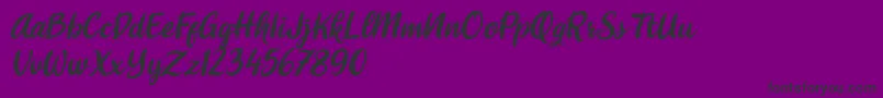 shitoberry ithalic-Schriftart – Schwarze Schriften auf violettem Hintergrund