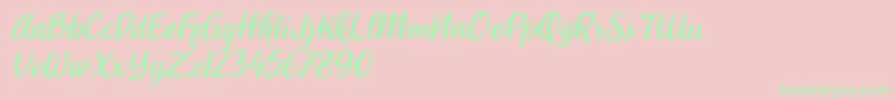 shitoberry ithalic Font – Green Fonts on Pink Background