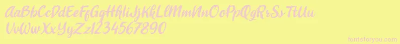 shitoberry ithalic Font – Pink Fonts on Yellow Background