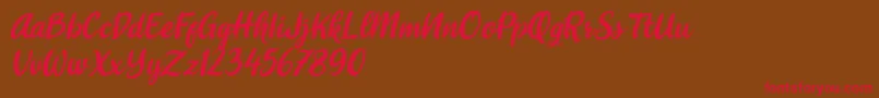 shitoberry ithalic Font – Red Fonts on Brown Background