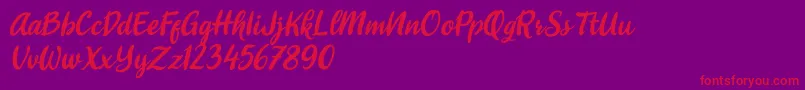 shitoberry ithalic Font – Red Fonts on Purple Background