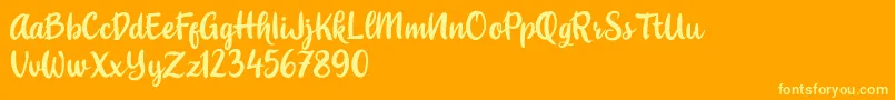 shitoberry Font – Yellow Fonts on Orange Background