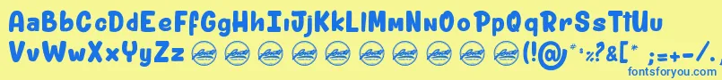 ShitzuPorko light PersonalUseOnly Font – Blue Fonts on Yellow Background