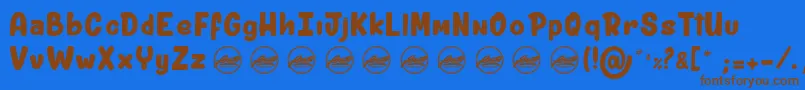 ShitzuPorko light PersonalUseOnly Font – Brown Fonts on Blue Background