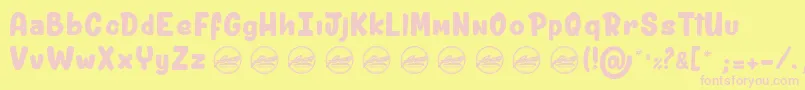 ShitzuPorko light PersonalUseOnly Font – Pink Fonts on Yellow Background