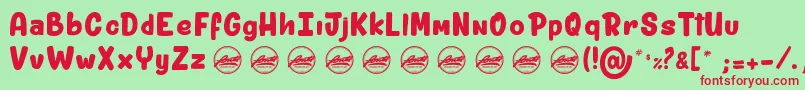 ShitzuPorko light PersonalUseOnly Font – Red Fonts on Green Background