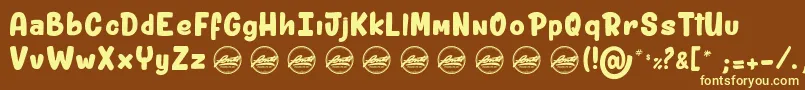 ShitzuPorko light PersonalUseOnly Font – Yellow Fonts on Brown Background