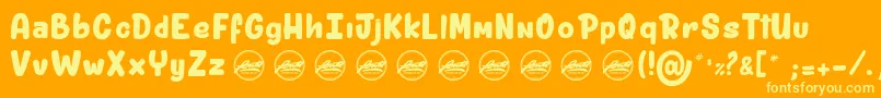 ShitzuPorko light PersonalUseOnly Font – Yellow Fonts on Orange Background