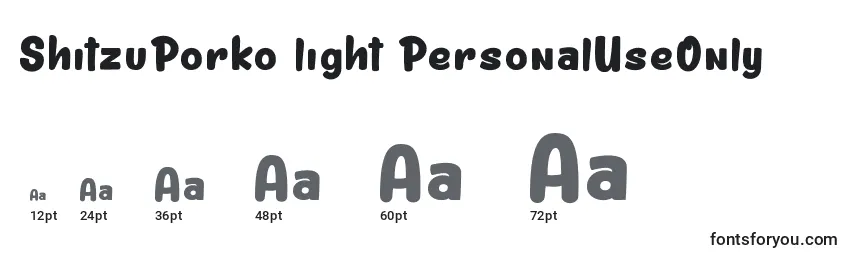 ShitzuPorko light PersonalUseOnly Font Sizes