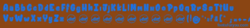 ShitzuPorko PersonalUseOnly Font – Blue Fonts on Brown Background