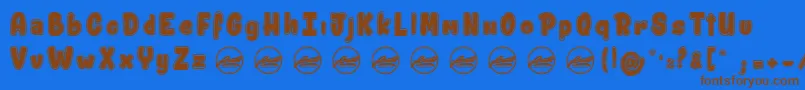 ShitzuPorko PersonalUseOnly Font – Brown Fonts on Blue Background