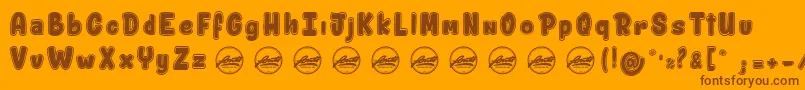 fuente ShitzuPorko PersonalUseOnly – Fuentes Marrones Sobre Fondo Naranja
