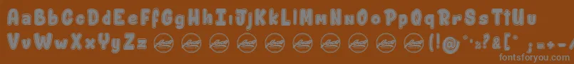 フォントShitzuPorko PersonalUseOnly – 茶色の背景に灰色の文字