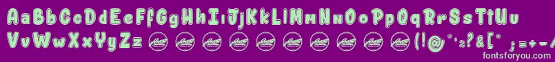 fuente ShitzuPorko PersonalUseOnly – Fuentes Verdes Sobre Fondo Morado