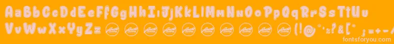 ShitzuPorko PersonalUseOnly-Schriftart – Rosa Schriften auf orangefarbenem Hintergrund