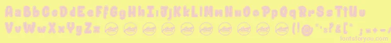 ShitzuPorko PersonalUseOnly-Schriftart – Rosa Schriften auf gelbem Hintergrund