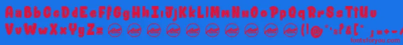 Шрифт ShitzuPorko PersonalUseOnly – красные шрифты на синем фоне