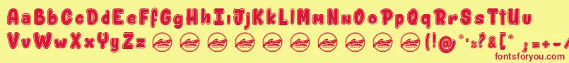 ShitzuPorko PersonalUseOnly-Schriftart – Rote Schriften auf gelbem Hintergrund