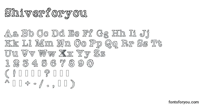 Schriftart Shiverforyou – Alphabet, Zahlen, spezielle Symbole