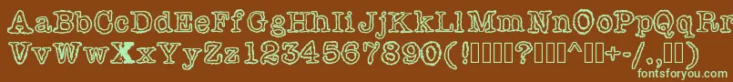 Шрифт Shiverforyou – зелёные шрифты на коричневом фоне
