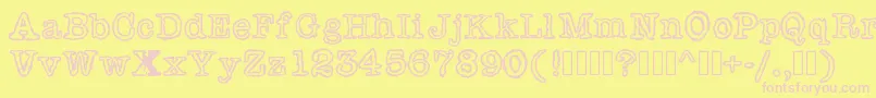 フォントShiverforyou – ピンクのフォント、黄色の背景