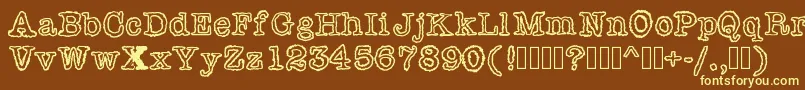 Shiverforyou-fontti – keltaiset fontit ruskealla taustalla