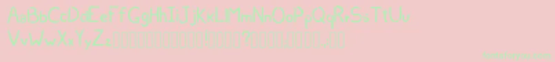 フォントShivers Regular  – ピンクの背景に緑の文字