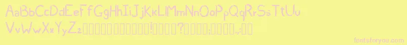 Shivers Regular -fontti – vaaleanpunaiset fontit keltaisella taustalla