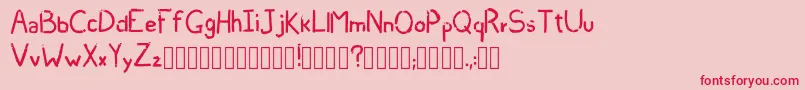 Shivers Regular -Schriftart – Rote Schriften auf rosa Hintergrund