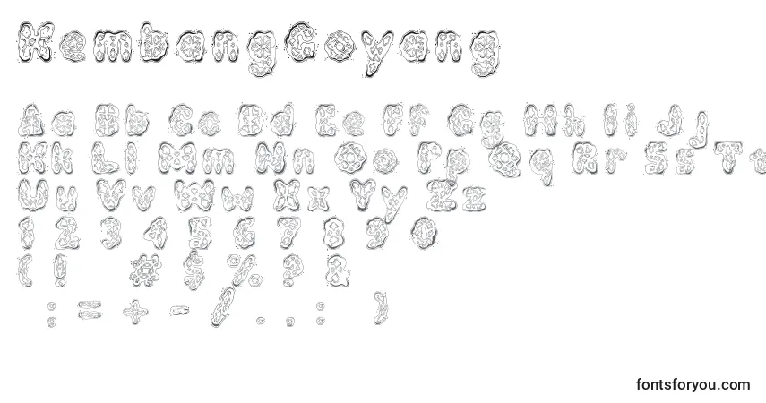 Schriftart KembangGoyang – Alphabet, Zahlen, spezielle Symbole