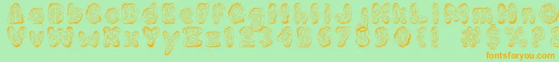 KembangGoyang Font – Orange Fonts on Green Background