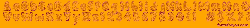 KembangGoyang Font – Purple Fonts on Orange Background