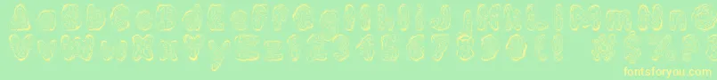 KembangGoyang-Schriftart – Gelbe Schriften auf grünem Hintergrund