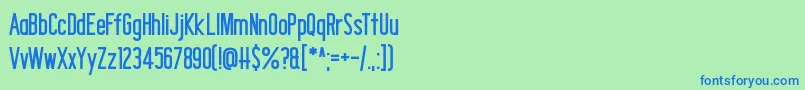 フォントShocking Headline DF – 青い文字は緑の背景です。