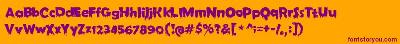 shocktober-Schriftart – Violette Schriften auf orangefarbenem Hintergrund
