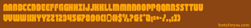 shogunate-Schriftart – Orangefarbene Schriften auf braunem Hintergrund