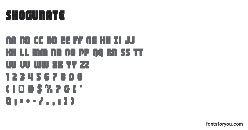 Shogunate (140763)-fontti – aakkoset, numerot, erikoismerkit