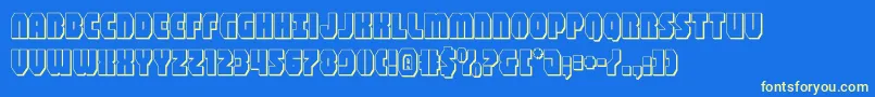 shogunate3d Font – Yellow Fonts on Blue Background