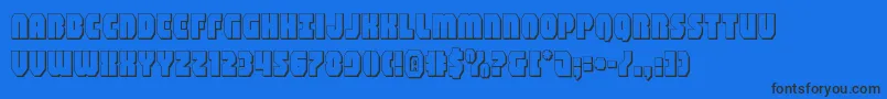 shogunate3d-Schriftart – Schwarze Schriften auf blauem Hintergrund